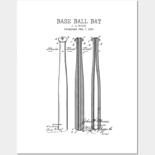 BASEBALL BAT patent Posters and Art